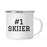 #1 Sports Stainless Steel Campfire Coffee Mug Thank You Gift-Set of 1-Andaz Press-Skiier-