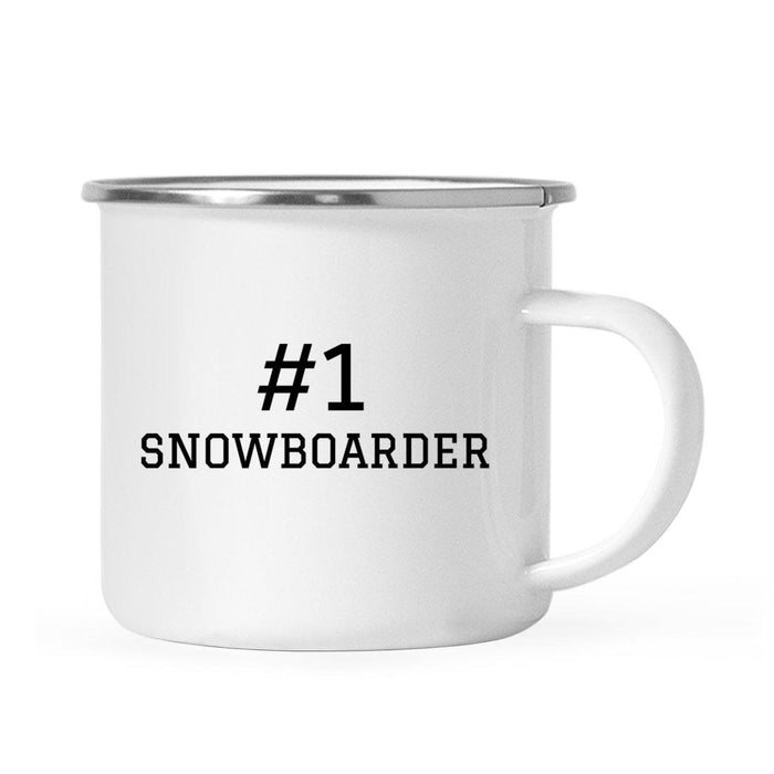 #1 Sports Stainless Steel Campfire Coffee Mug Thank You Gift-Set of 1-Andaz Press-Snowboarder-