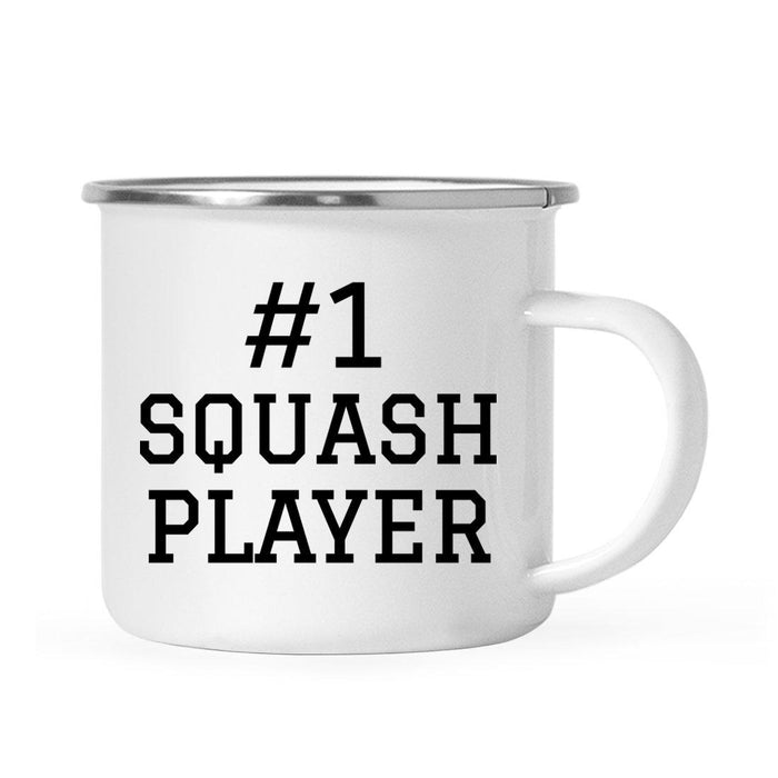 #1 Sports Stainless Steel Campfire Coffee Mug Thank You Gift-Set of 1-Andaz Press-Squash Player-