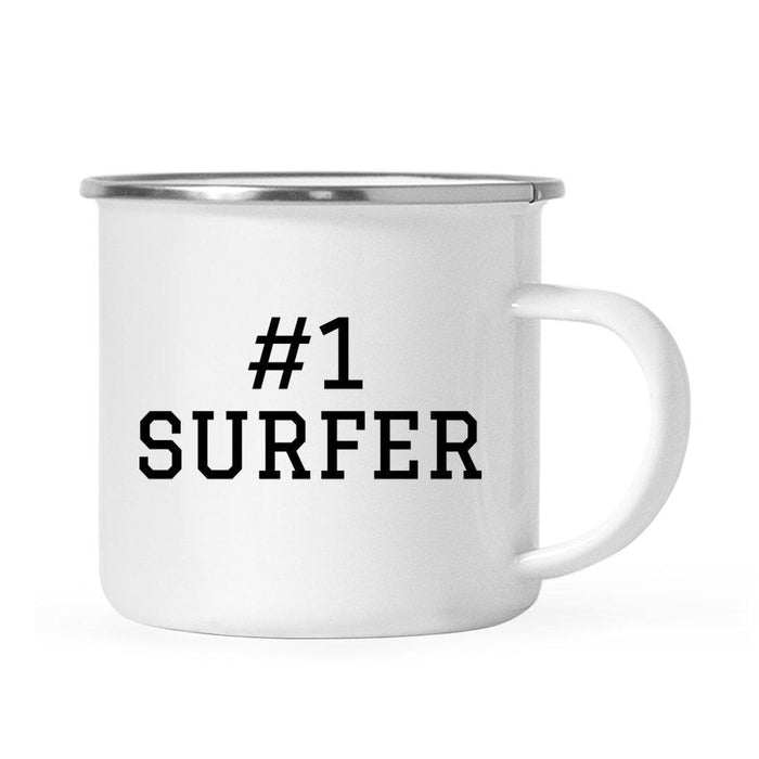 #1 Sports Stainless Steel Campfire Coffee Mug Thank You Gift-Set of 1-Andaz Press-Surfer-
