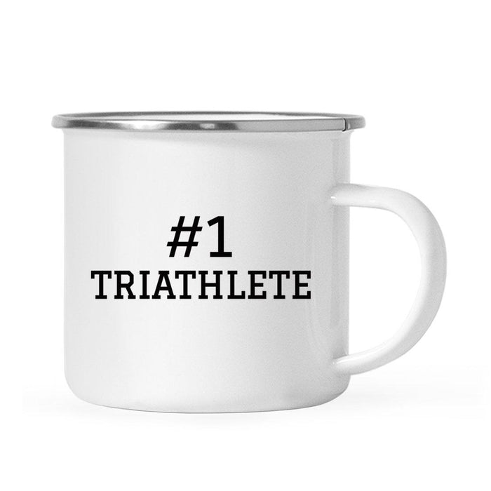 #1 Sports Stainless Steel Campfire Coffee Mug Thank You Gift-Set of 1-Andaz Press-Triathlete-