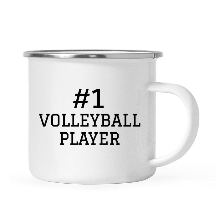 #1 Sports Stainless Steel Campfire Coffee Mug Thank You Gift-Set of 1-Andaz Press-Volleyball Player-