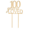 100 Years Loved Laser Cut Wood Cake Topper-Set of 1-Andaz Press-