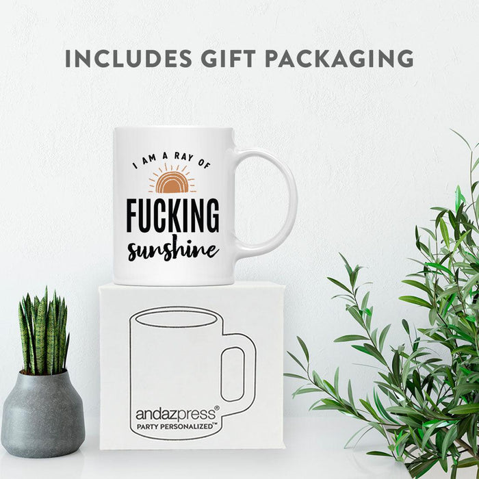 11oz Ceramic Funny Coffee Mug - 4 Designs-Set of 1-Andaz Press-Ray Of Fucking Sunshine-