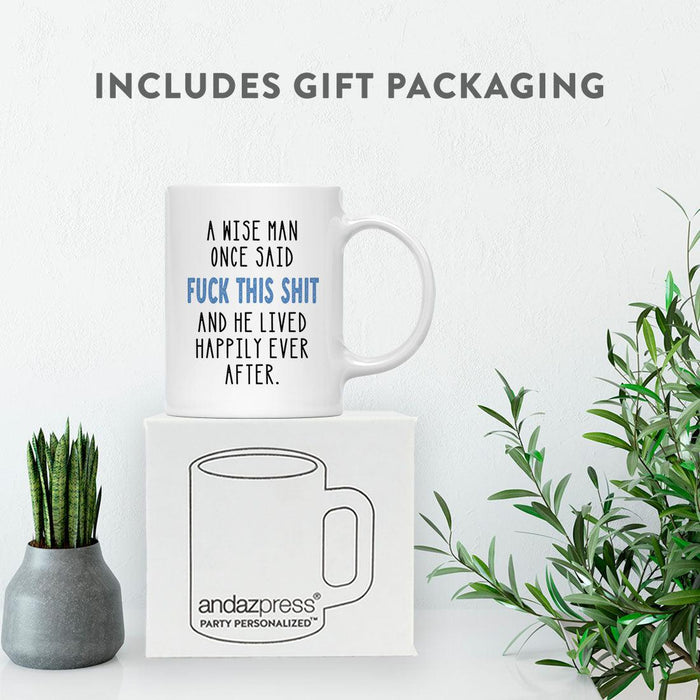 11oz Ceramic Funny Coffee Mug Gifts - 5 Designs-Set of 1-Andaz Press-Fuck This Shit-