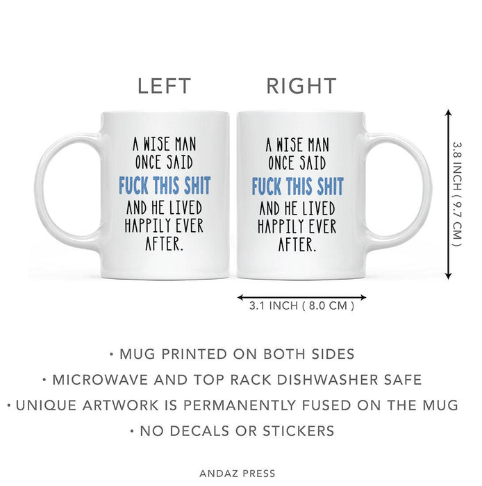 11oz Ceramic Funny Coffee Mug Gifts - 5 Designs-Set of 1-Andaz Press-Fuck This Shit-