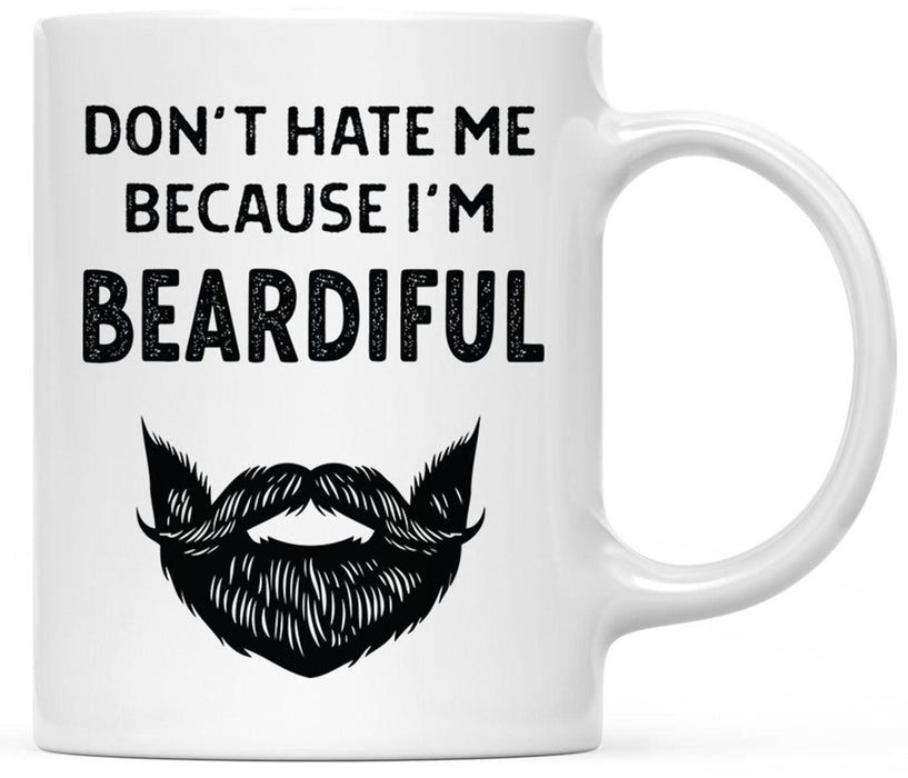 11oz Ceramic Funny Coffee Mug Gifts - 5 Designs-Set of 1-Andaz Press-I'm Beardiful-