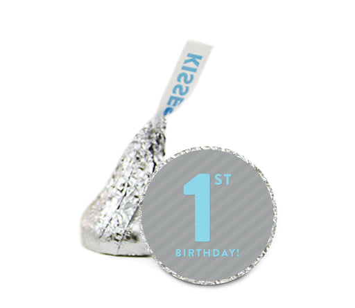 1st Birthday Hershey's Kisses Labels-Set of 216-Andaz Press-Boy-