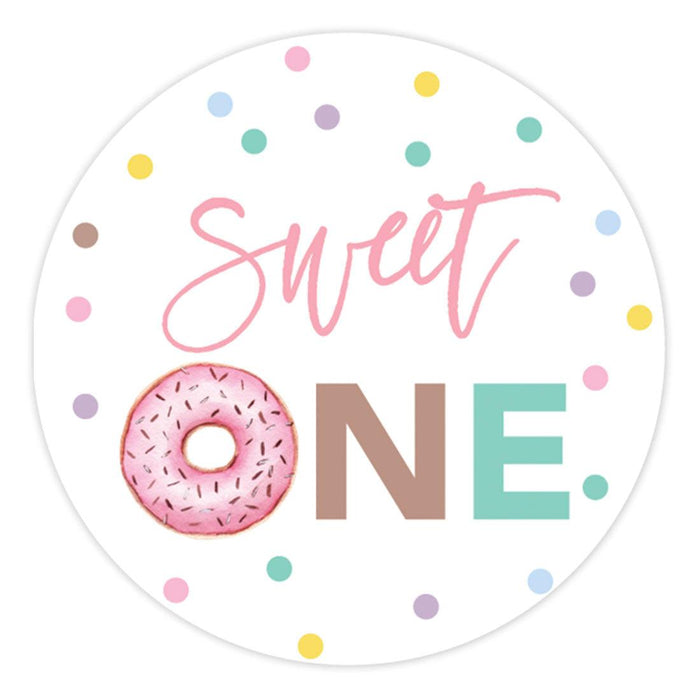 1st Birthday Party Round Cupcake Toppers DIY Favors Kit, For Kids Party Decor-Set of 20-Andaz Press-Daisy-