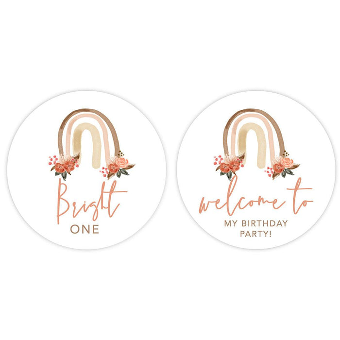 1st Birthday Party Round Cupcake Toppers DIY Favors Kit, For Kids Party Decor-Set of 20-Andaz Press-Daisy-