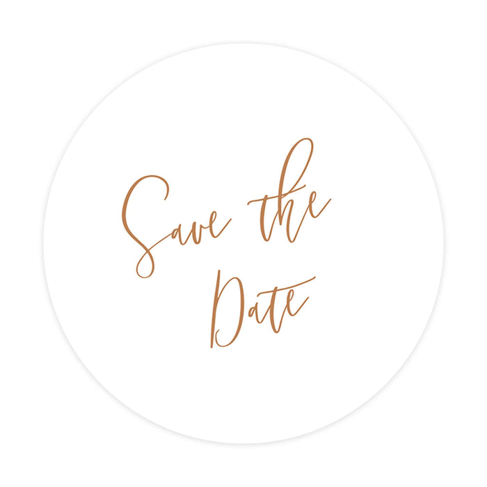 2-Inch Round Save the Date Sticker Labels for Wedding Invitations and Stationery-Set of 120-Andaz Press-Rose Gold Design-