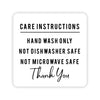 2-Inch Square Small Business Sticker Labels-Set of 120-Andaz Press-Care Instructions-