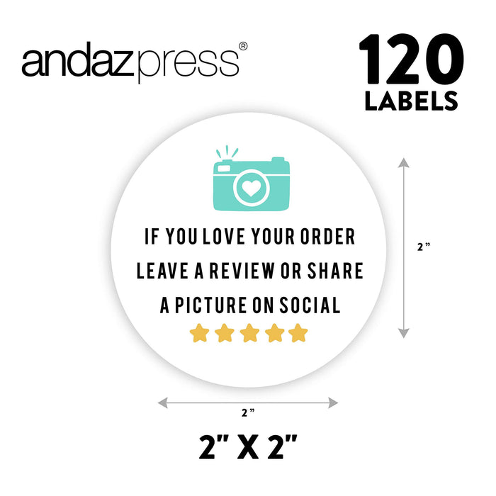 2-inch Round Small Business Sticker Labels-Set of 120-Andaz Press-If You Love Your Order-