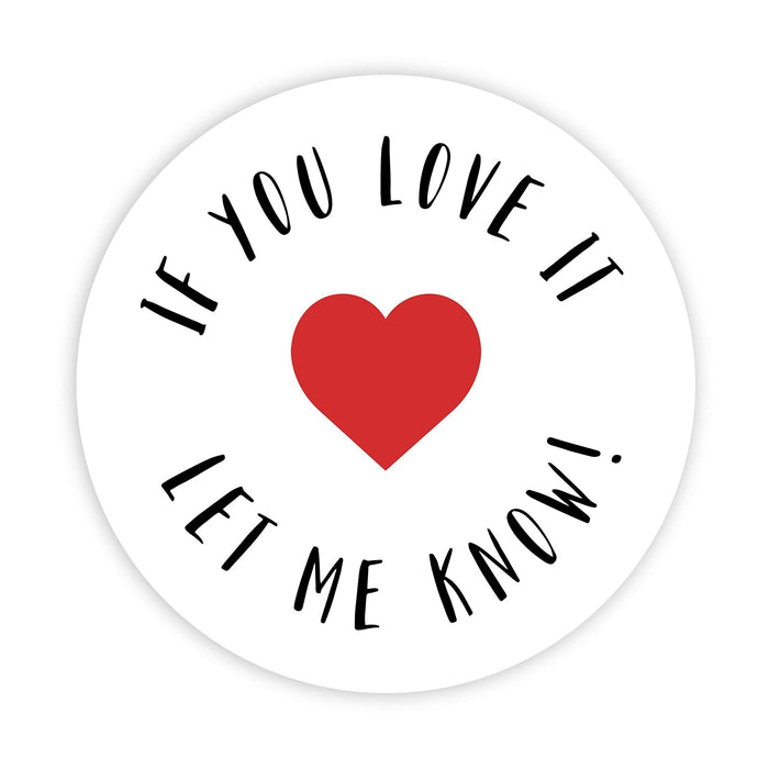 2-inch Round Small Business Sticker Labels-Set of 120-Andaz Press-If You Love It Red Heart-