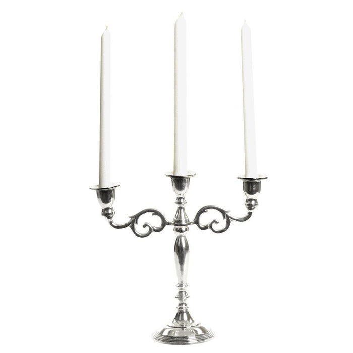 3 Arm Metal Candelabra Candle Holder Centerpiece-Set of 1-Koyal Wholesale-Vintage Brass-