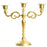 3 Arm Metal Candelabra Candle Holder Centerpiece-Set of 1-Koyal Wholesale-Vintage Brass-