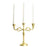 3 Arm Metal Candelabra Candle Holder Centerpiece-Set of 1-Koyal Wholesale-Vintage Brass-