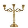 3 Arm Metal Candelabra Candle Holder Centerpiece-Set of 1-Koyal Wholesale-Vintage Brass-