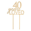 40 Years Loved Laser Cut Wood Cake Topper-Set of 1-Andaz Press-