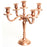 5-Arm Metal Candelabra Candle Holder Centerpiece-Set of 1-Koyal Wholesale-Rose Gold-12"-