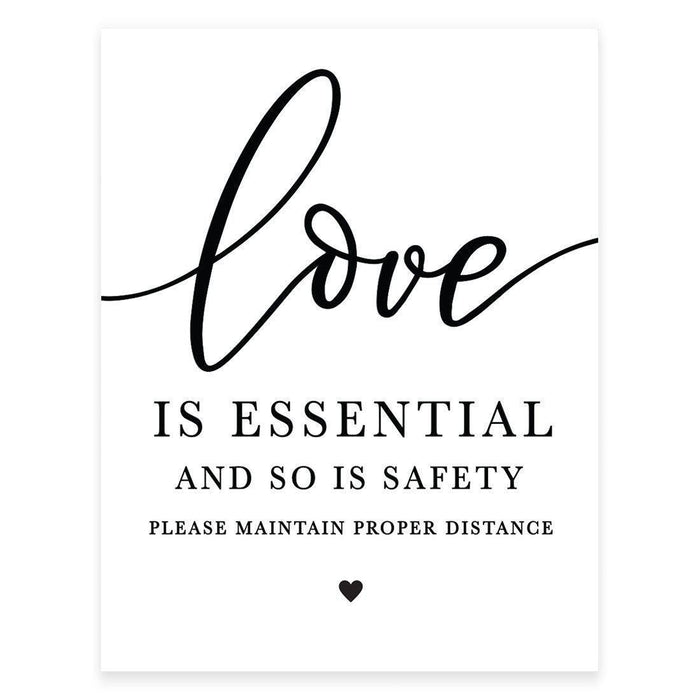 8.5 x 11 Inch Social Distance Wedding Party COVID Signs-Set of 1-Andaz Press-Mask-