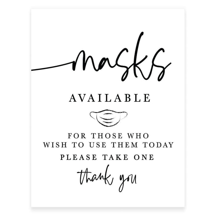 8.5 x 11 Inch Social Distance Wedding Party COVID Signs-Set of 1-Andaz Press-Mask-