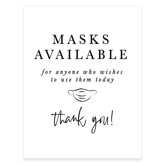 8.5 x 11 Inch Social Distance Wedding Party COVID Signs-Set of 1-Andaz Press-Mask-