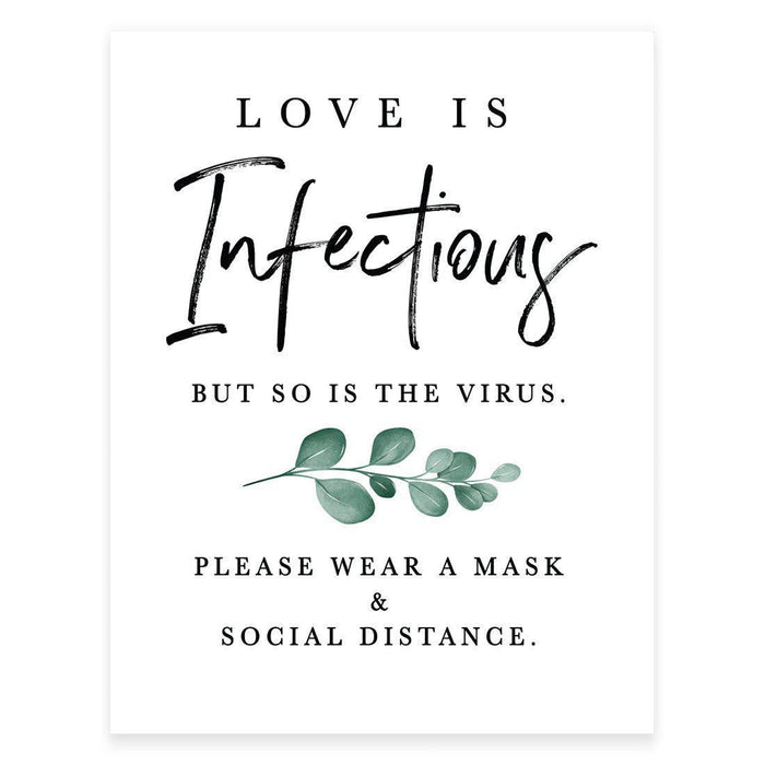 8.5 x 11 Inch Social Distance Wedding Party COVID Signs-Set of 1-Andaz Press-Mask-