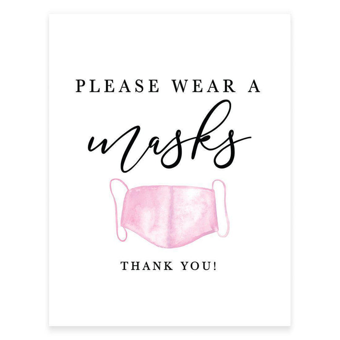 8.5 x 11 Inch Social Distance Wedding Party COVID Signs-Set of 1-Andaz Press-Mask-