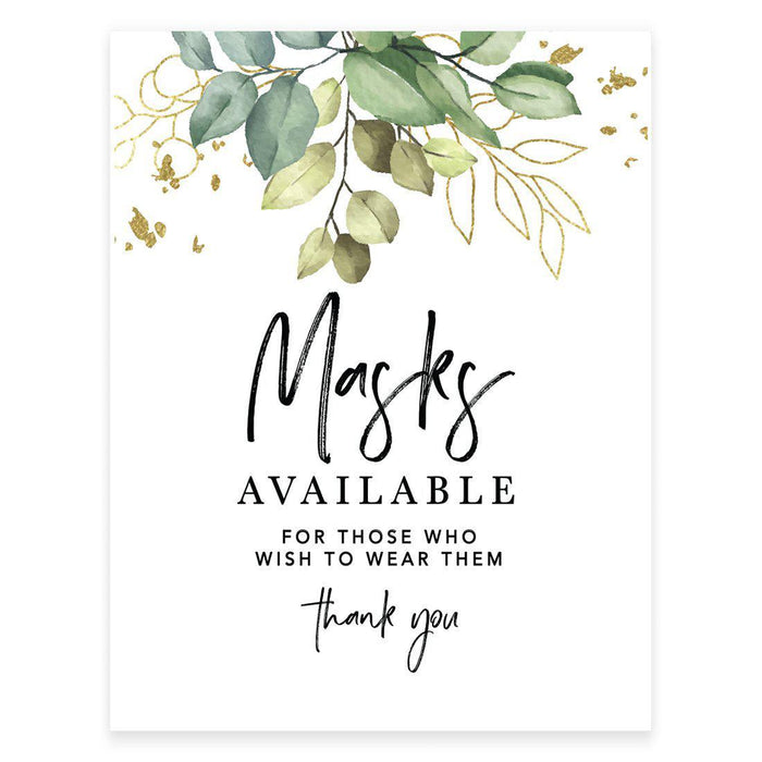 8.5 x 11 Inch Social Distance Wedding Party COVID Signs-Set of 1-Andaz Press-Mask-