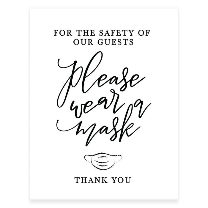 8.5 x 11 Inch Social Distance Wedding Party COVID Signs-Set of 1-Andaz Press-Mask-