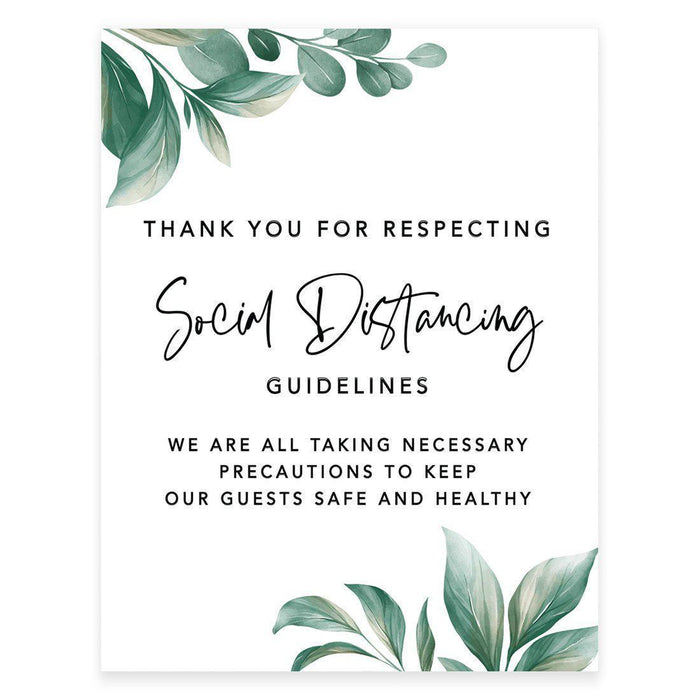 8.5 x 11 Inch Social Distance Wedding Party COVID Signs-Set of 1-Andaz Press-Guidelines-