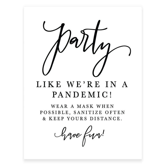 8.5 x 11 Inch Social Distance Wedding Party COVID Signs-Set of 1-Andaz Press-Pandemic-