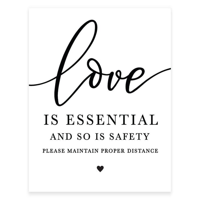 8.5 x 11 Inch Social Distance Wedding Party COVID Signs-Set of 1-Andaz Press-Proper Distance-