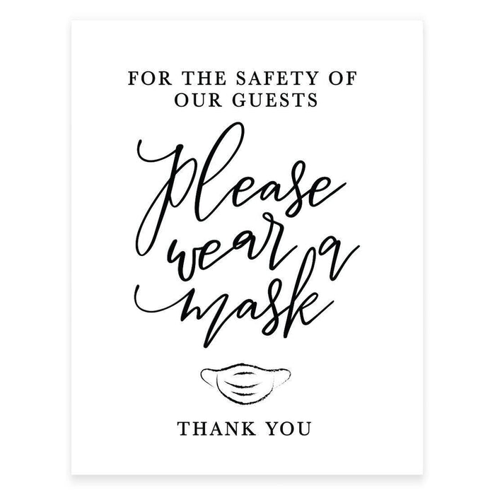8.5 x 11 Inch Social Distance Wedding Party COVID Signs-Set of 1-Andaz Press-Wear A Mask-