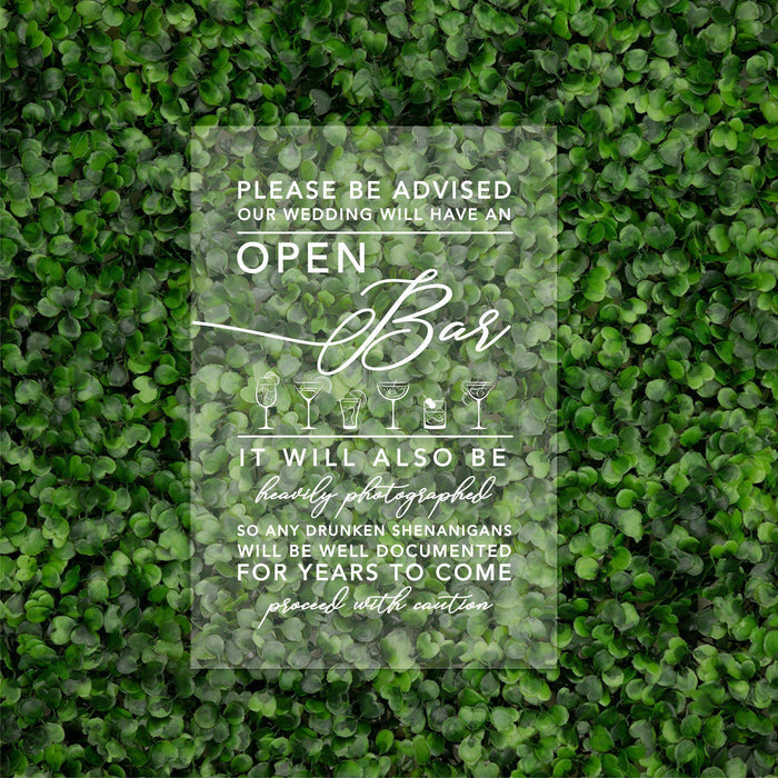 Acrylic Bar Signs-Set of 1-Andaz Press-Open Bar-