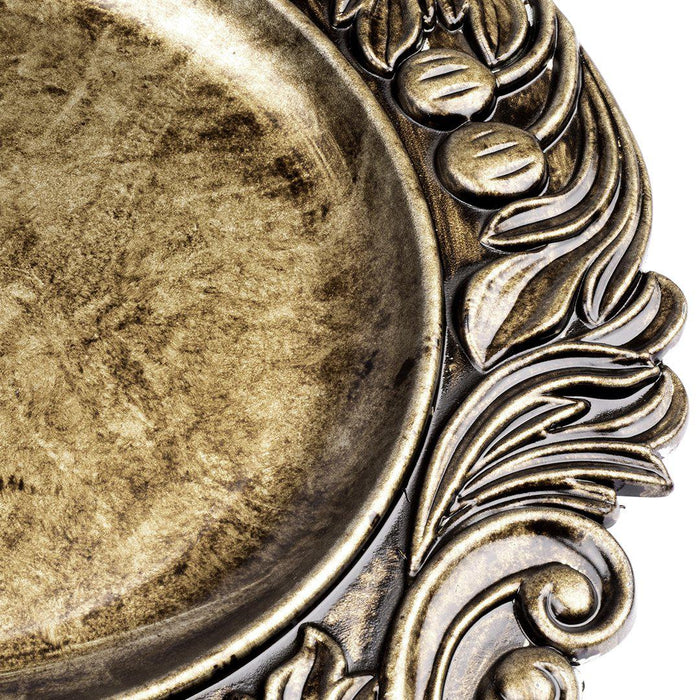 Acrylic Charger Plates Round Baroque-Set of 4-Koyal Wholesale-Bronze-