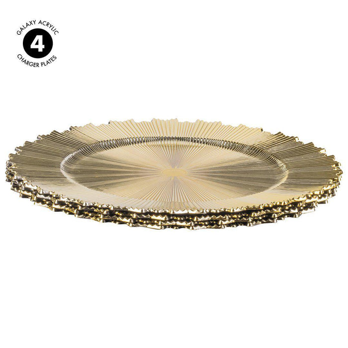Acrylic Charger Plates Round Galaxy-Set of 4-Koyal Wholesale-Metallic Gold-