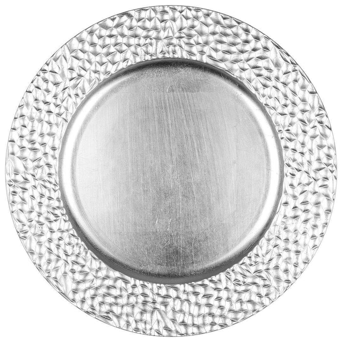 Acrylic Charger Plates Round Modern Industrial-Set of 4-Koyal Wholesale-Silver-