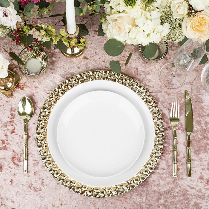Acrylic Charger Plates Round Peacock-Set of 4-Koyal Wholesale-Metallic Gold-