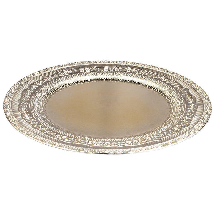 Acrylic Charger Plates Round Vintage Lace-Set of 4-Koyal Wholesale-Metallic Gold-