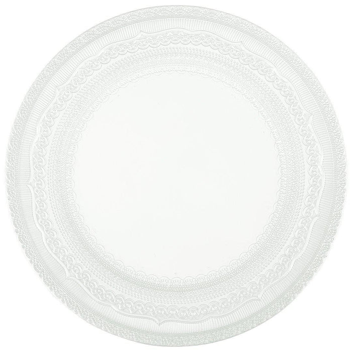 Acrylic Charger Plates Round Vintage Lace-Set of 4-Koyal Wholesale-Ivory-