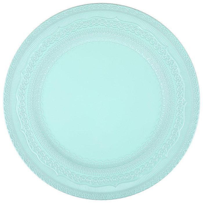 Acrylic Charger Plates Round Vintage Lace-Set of 4-Koyal Wholesale-Light Blue-