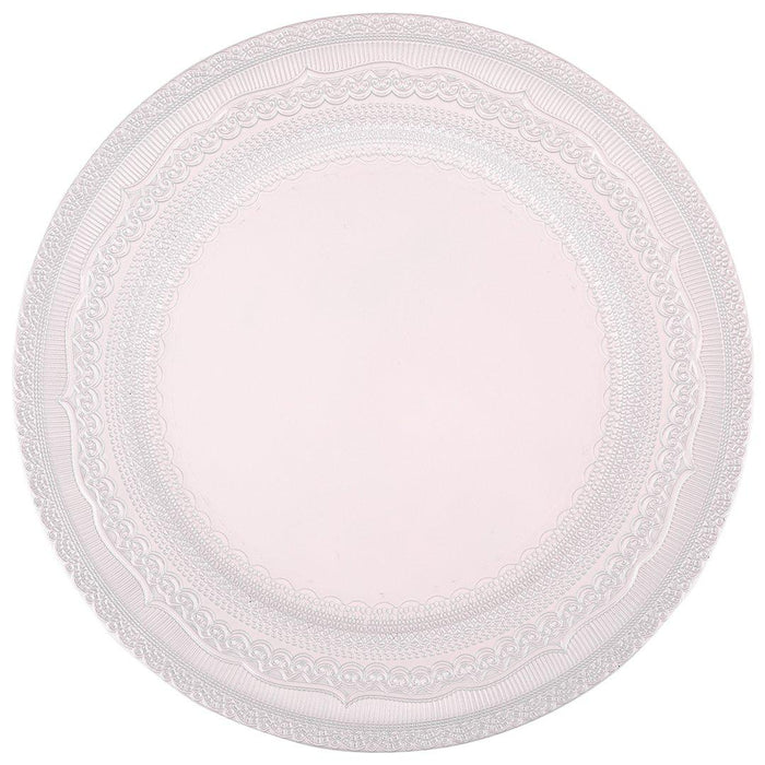 Acrylic Charger Plates Round Vintage Lace-Set of 4-Koyal Wholesale-Light Pink-