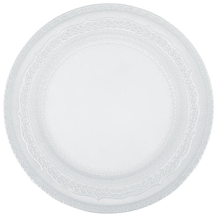 Acrylic Charger Plates Round Vintage Lace-Set of 4-Koyal Wholesale-White-
