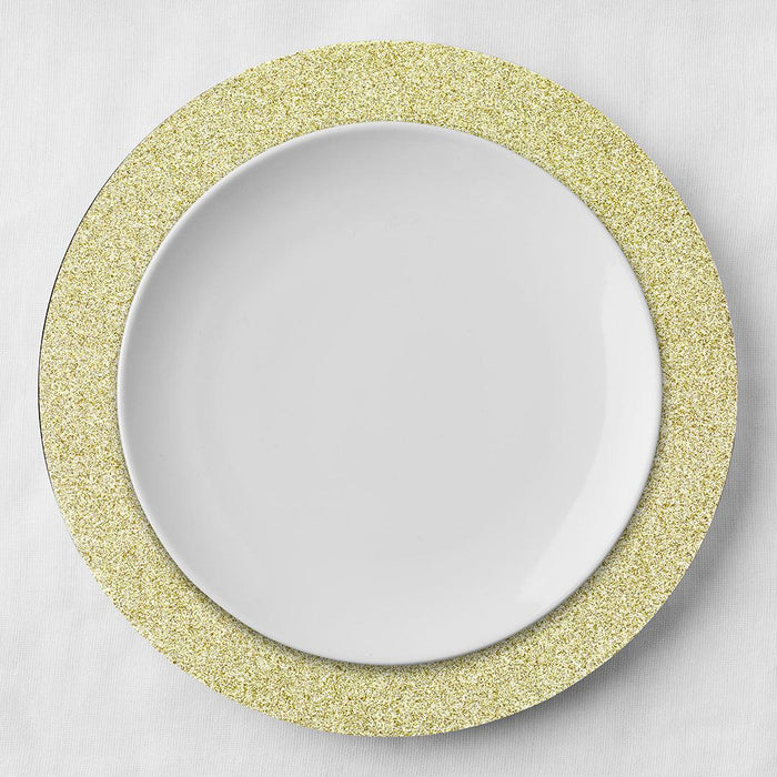 Acrylic Glitter Charger Plates-Set of 4-Koyal Wholesale-Gold-