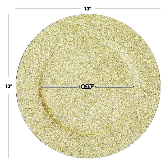 Acrylic Glitter Charger Plates-Set of 4-Koyal Wholesale-Gold-