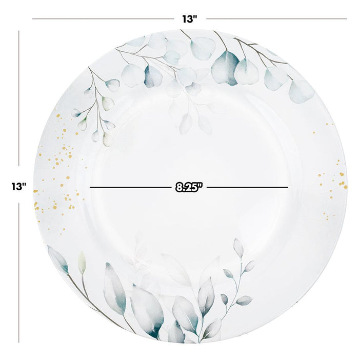 Acrylic Greenery Eucalyptus Charger Plates-Set of 4-Koyal Wholesale-