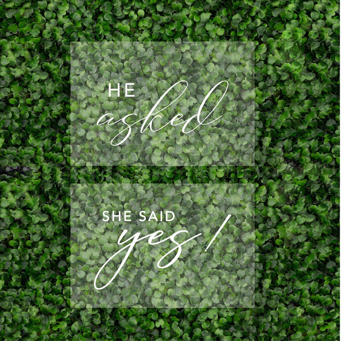 Acrylic Party Signs-Set of 1-Andaz Press-He Asked, She Said Yes-