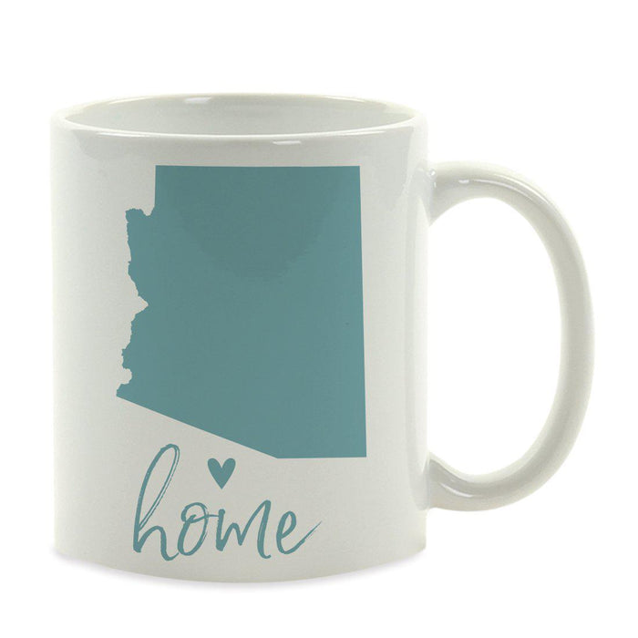 Andaz Press 11 oz Aqua US State Home Heart Coffee Mug-Set of 1-Andaz Press-Arizona-